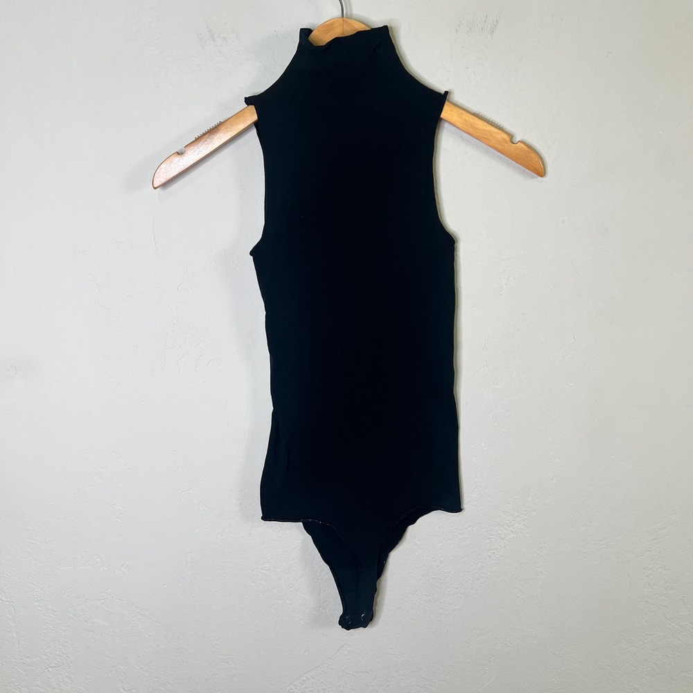Commando Bodysuit Ballet Mock Neck Women Size One Size Black Sleeveless Stretch - Picture 2 of 5